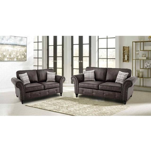 Portland Oakana Luxury 5 Seater Black Leather Sofa Set