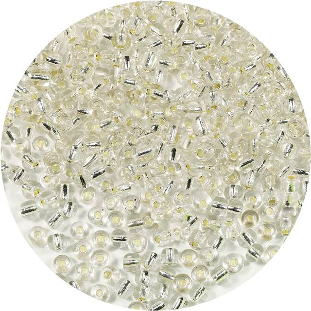Bala&Fillic Clear Silver Lined Color 4mm Seed Beads About 1200pcs/100Grams in Bag  6/0 Glass Craft Beads for Making Bracelet and Necklace (Clear Silve