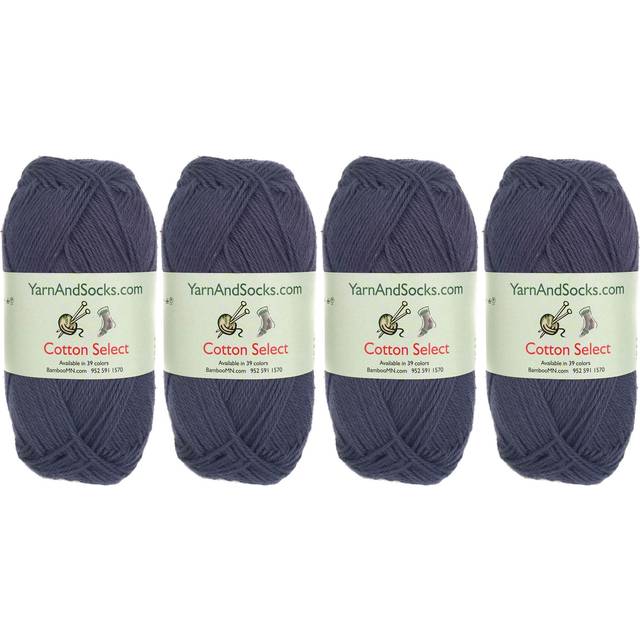 JubileeYarn Cotton Select Yarn - Sport Weight - 50g/Skein - Imperial Blue - 4 Skeins