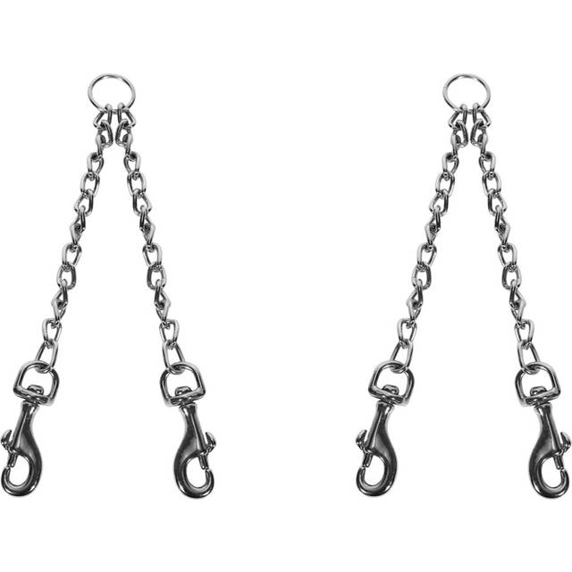 2X Double Dog Coupler Twin Lead 2 Way for Two Pet Walking Leash Safety Chain