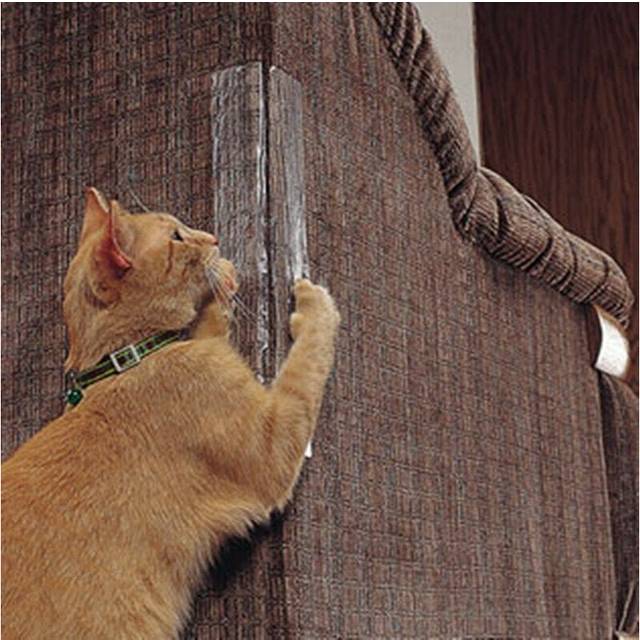 (S 14 x 46 cm) 2 Pcs Pet Cat Scratch Guard Mat Furniture Protector Cat Scratching Post Sofa Pad