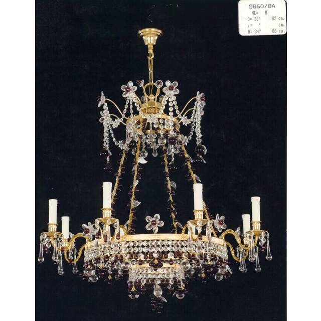 Daniell 8-Light Candle-Style Chandelier - Antique Silver (86cm H X 82cm W X 82cm D)