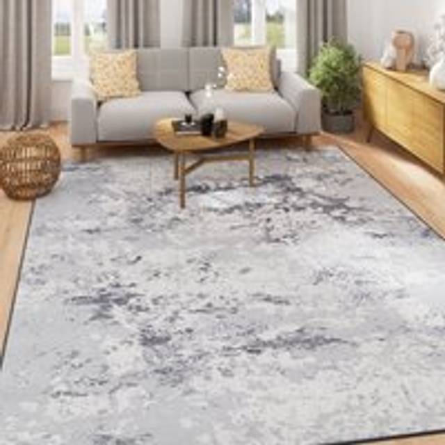 Washable Grey Tone Distressed Area Rug - Thea - Verona - 50cm x 80cm