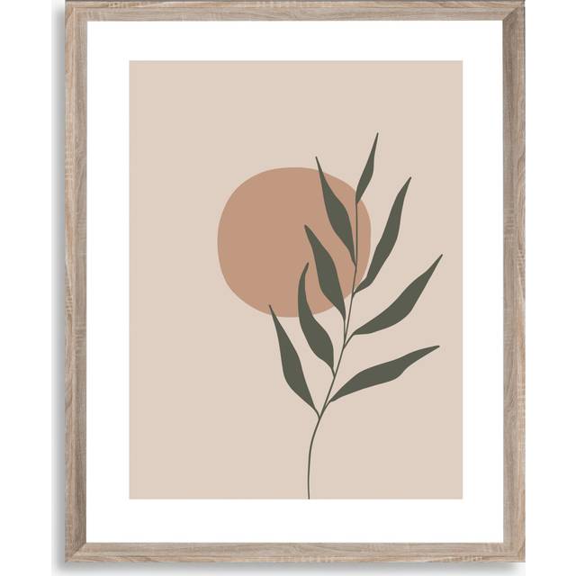 Brookpace Lascelles Botanical Leaf Scandi Framed Print, 57 x 47cm, Brown