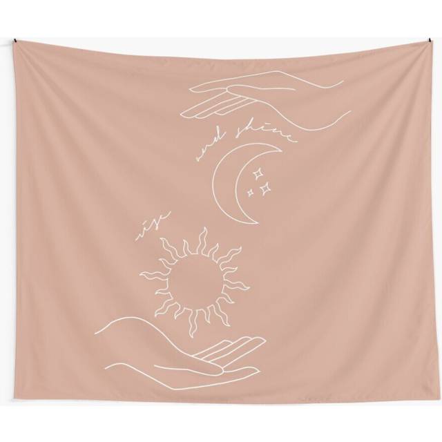 Tapestry 60x50inch Sun and Moon Rise and Shine Wall Hanging Art DÃ©cor Living Room