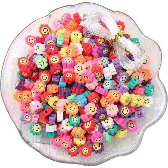 100pcs Mixed Polymer clay Spacer Beads for Women girls Jewelry Making