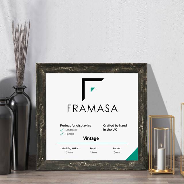 (Black, 9x9 Inch) Shabby Wood Effect Photo Frames Vintage Distressed Picture/Photo Online Frames