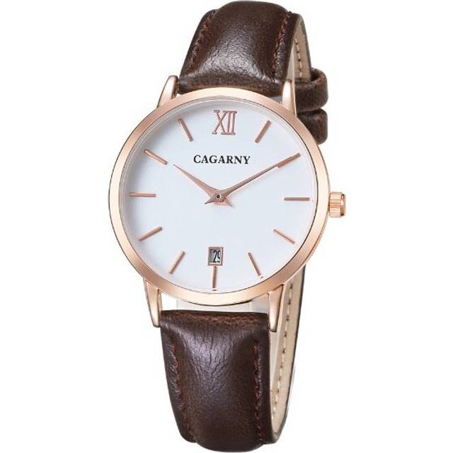 Cagarny Minimalist Japan Movt Quartz Watch Female Leather Strap Clock Women Watches Analog Waterproof Wristwatch - Multicoloured