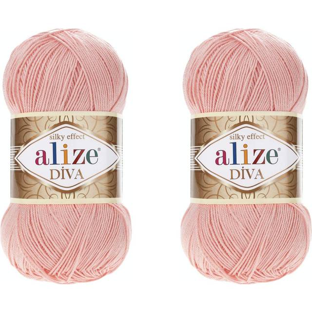 Alize Diva Yarn Hand Knitting Yarn 100% Microfiber Acrylic Yarn Alize Diva Silk Effect Thread Crochet Art Lace Craft Lot of 2 skeins 200gr 767 yds (14