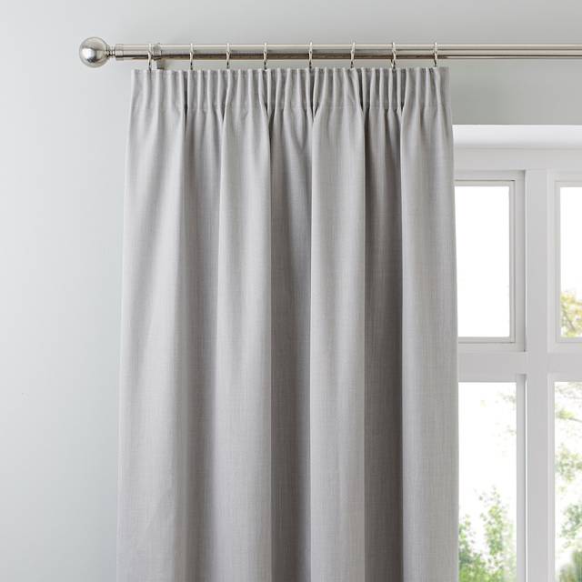 Solar Blackout Pencil Pleat Curtains - Grey
