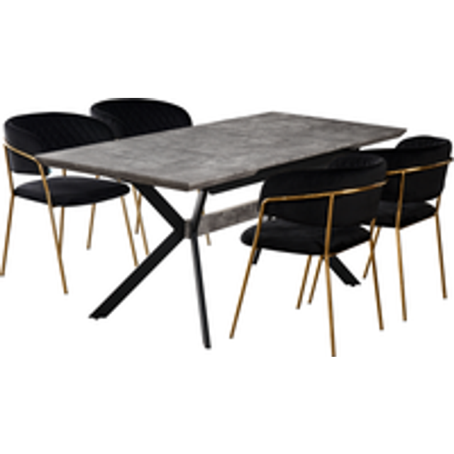Atarah Blaze LUX Modern Dining Set with a Table and Chairs Set of 4 - Black