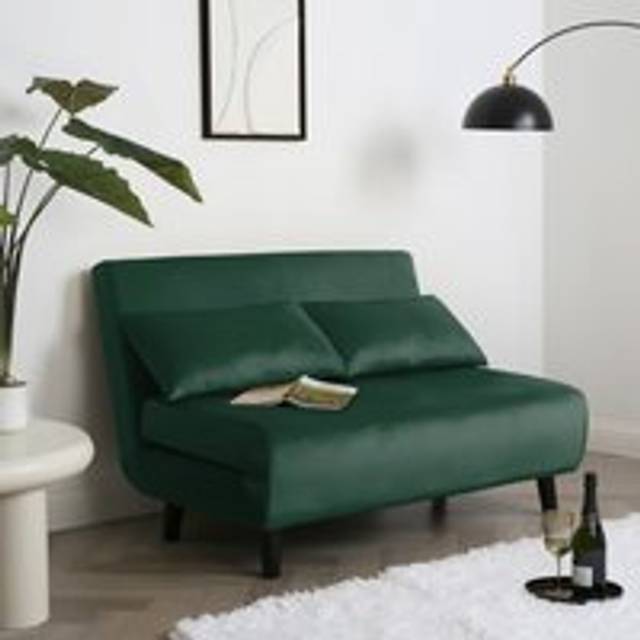 Home Garden Direct Aurora Double Sofa Bed Green Velvet, Green