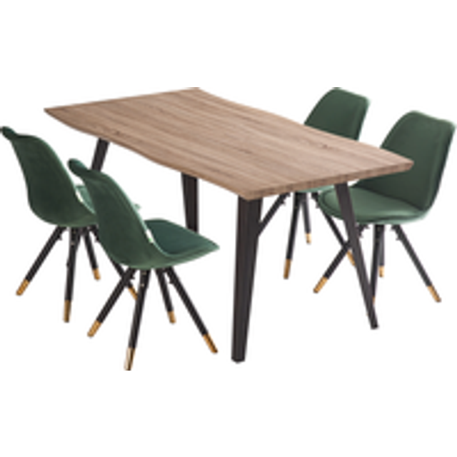 PNT019-4XPCRV003 Table colour: Oak, Pack: Set of 4, Colour: Green