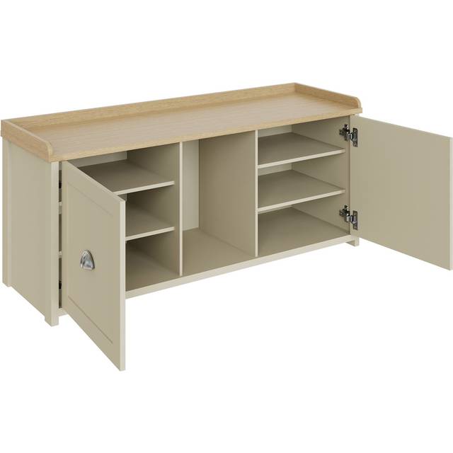 Lancaster 2 Door Shoe Bench - Cream - One Size