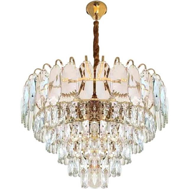 ( 50cm) Chandelier Pendant Chrome Clear Shade Hanging