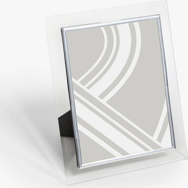 John Lewis Glass Border Photo Frame, Clear/Silver