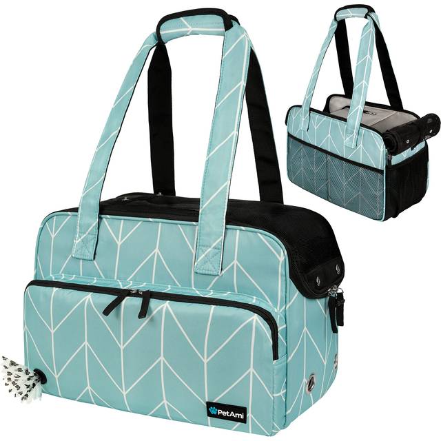 PetAmi Small Dog Purse Carrier  Soft-Sided Pet Carrier Bag with Pockets  Portable Puppy Cat Travel Handbag Tote  Airline Approved Breathable Mesh  Poo
