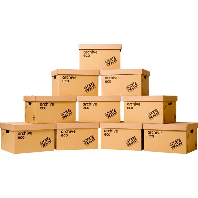 StorePAK Eco Archive Storage Box 10 Pack - Brown - 40 x 33 x 25cm