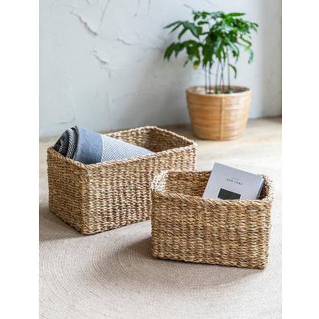 Brading Rectangular Baskets Set of 2 Natural - Neutral