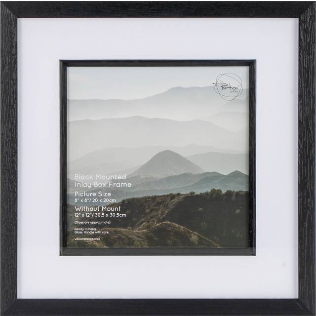 The Port Co Gallery Black Mounted Inlay Box Photo Frame 8 x 8 inch - The Port. Co Gallery - 8 x 8 Inch