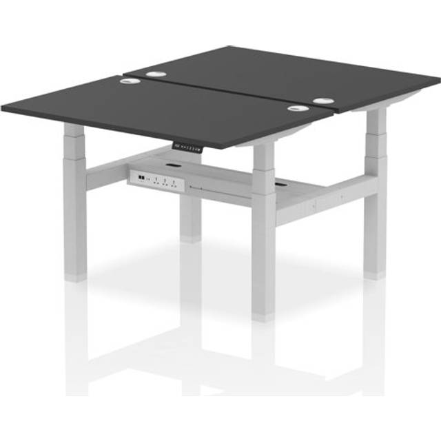 Air B2B 1200x800mm Height Adjustable 2P Bench Desk CP Black/Silver
