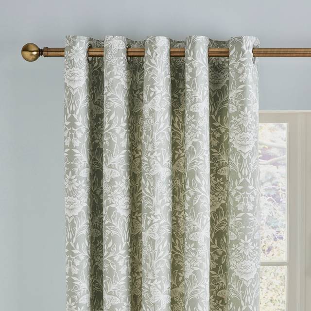 Evesham Blackout Eyelet Curtains - Green