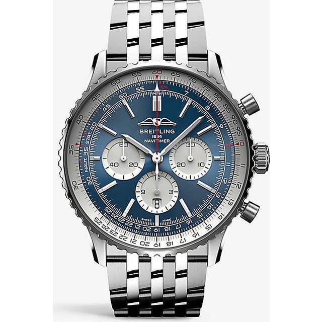 Breitling Mens Blue Ab0137211c1a1 Navitimer B01 Chronograph Stainless-steel Automatic Watch 46mm