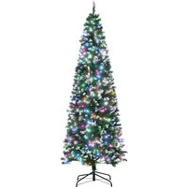HOMCOM Christmas Tree Slim 7' with 350 Multi Coloured LED Lights | TJ Hughes