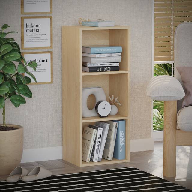 Binegar Bookcase - Oak (80cm H X 32cm W X 24cm D;80cm H X 32cm W X 24cm D;80cm H X 32cm W X 24cm D)