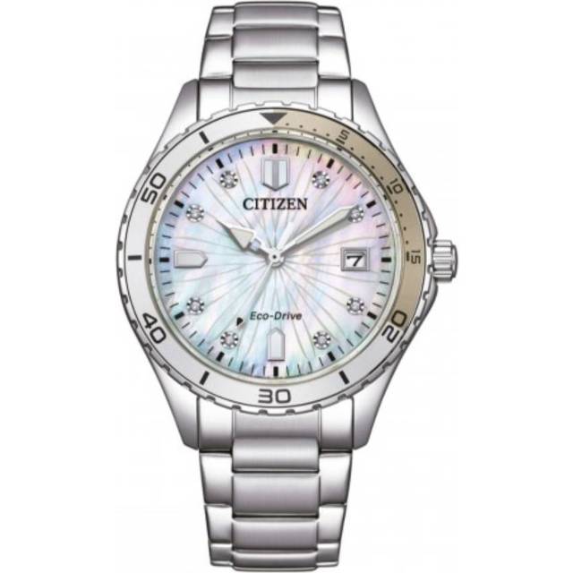 Citizen eco-drive mother of pearl dial sports women's ladies watch fe6170-88d