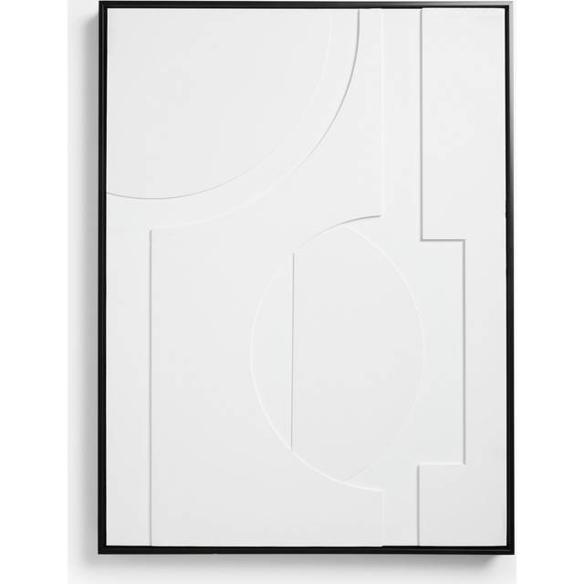 John Lewis Abstract 3D Framed Canvas, 80 x 60cm, White