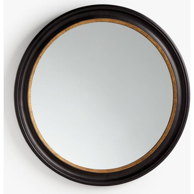 John Lewis Georgian Large Round Wood Wall Mirror, 100cm, Black/Gold