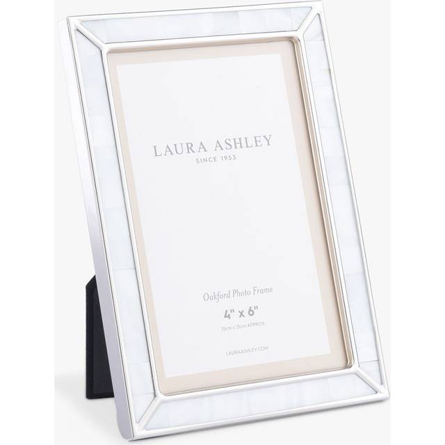 Laura Ashley Oakford Mother of Pearl Photo Frame, Grey/Nickel
