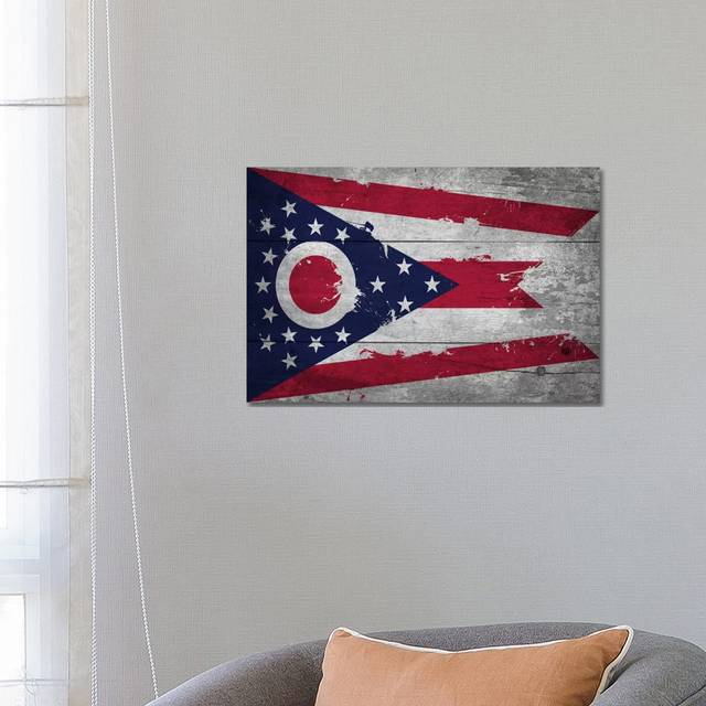 Ohio FlagWood Planks with Splatters by iCanvas - Wrapped Canvas Painting (66.04 cm H x 45.72 cm W x 1.91 cm D)