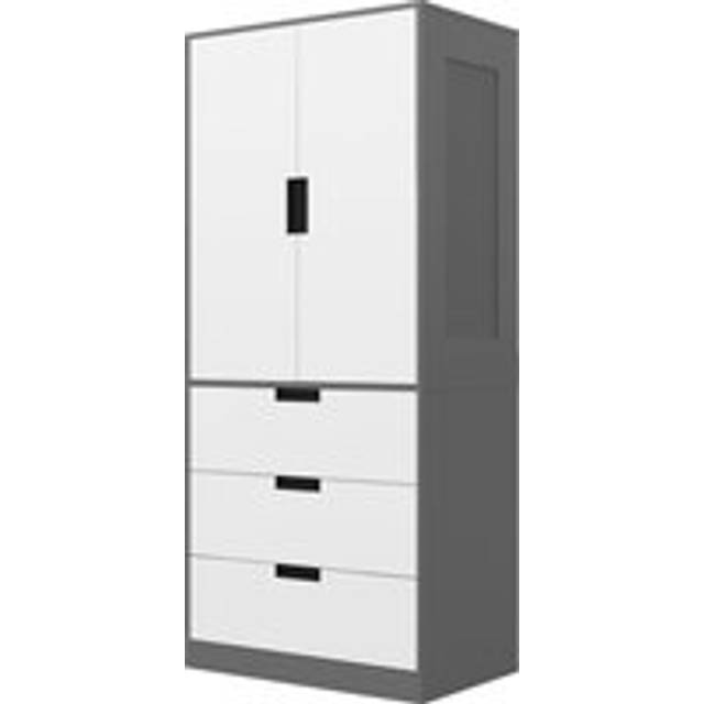 Two-Door Wardrobe With 3 Drawers & Hanging Rod | Wowcher