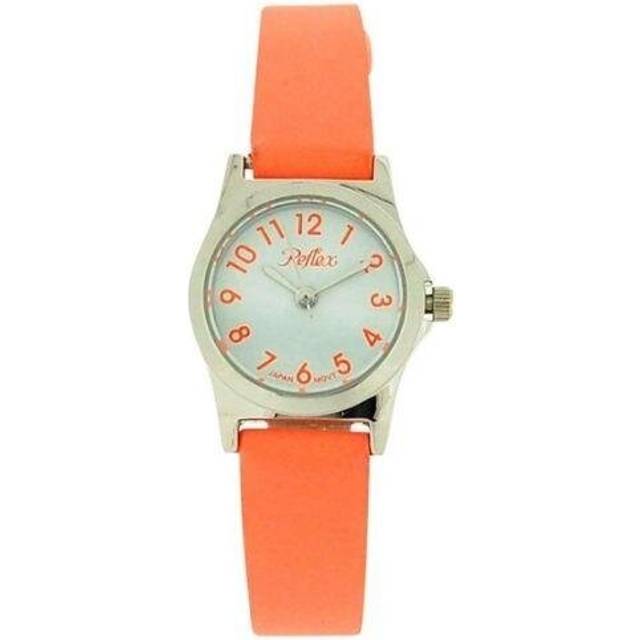 Reflex Girls Ladies White Dial Silver Metal Bright Orange Strap Watch 101321LT
