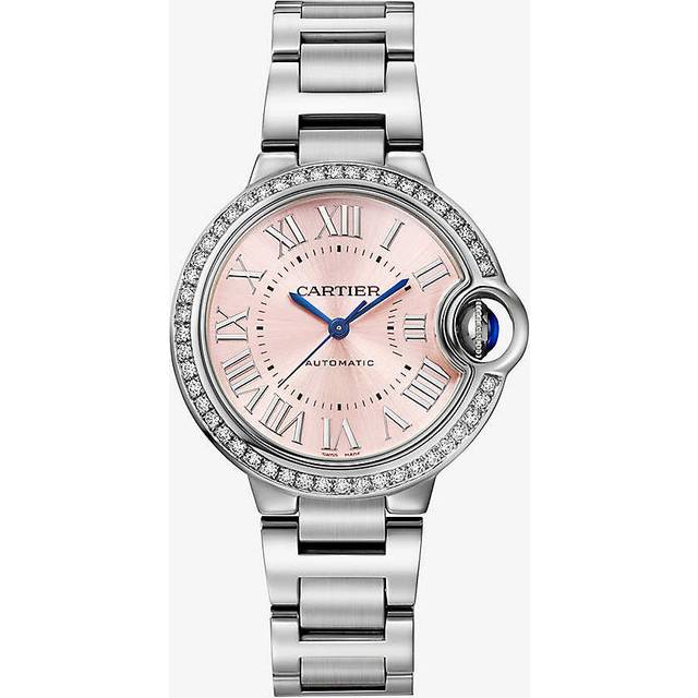 Stainless Steel and Diamond Ballon Bleu de Cartier Watch - Silver - 33mm