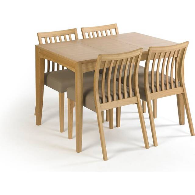 Izzie Extendable Dining Set with 4 Chairs - Oak (4)