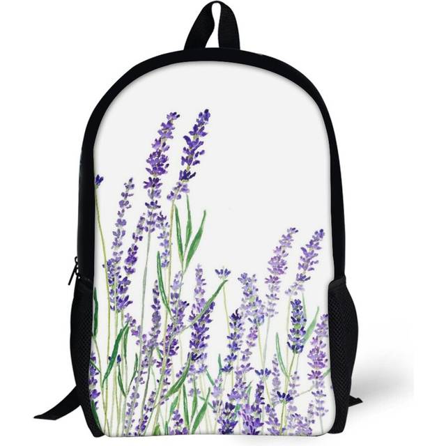Backpacks Purple Lavender Horizontal Watercolor 17inch School Bag