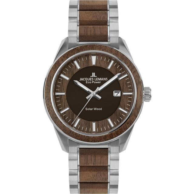 Jacques Lemans Wooden Stainless Steel Bracelet Watch, Brown