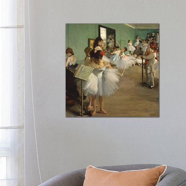 The Dance Class, 1873-74 by Edgar Degas - Wrapped Canvas Painting (45.7cm H x 45.7cm W x 3.81cm D)