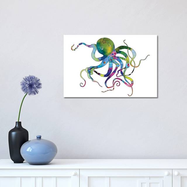 Octopus by Jo Lynch - Wrapped Canvas Print (30.48cm H x 45.72cm W x 1.905cm D)