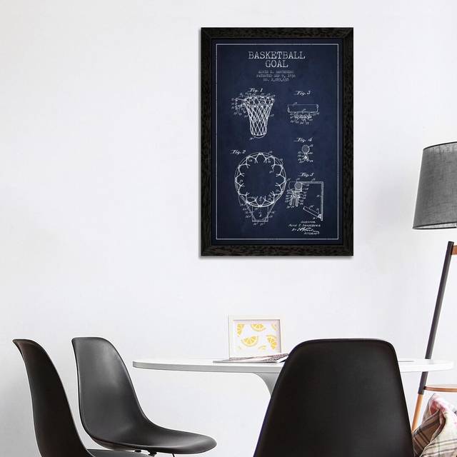 Basketball Goal Patent by Aged Pixel - Graphic Art Print - Black Framed (152.5 cm H x 101.5 cm W)