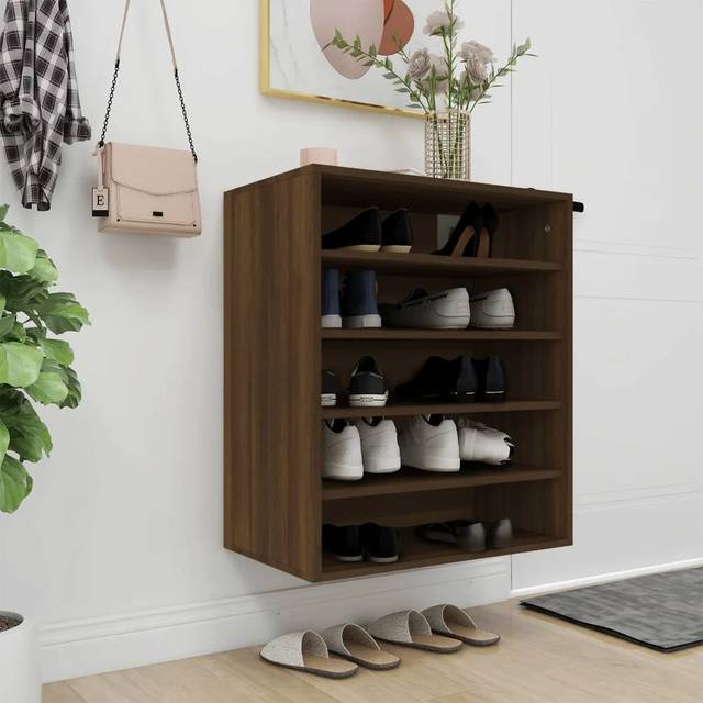 Shoe Cabinet Engineered Wood - Black