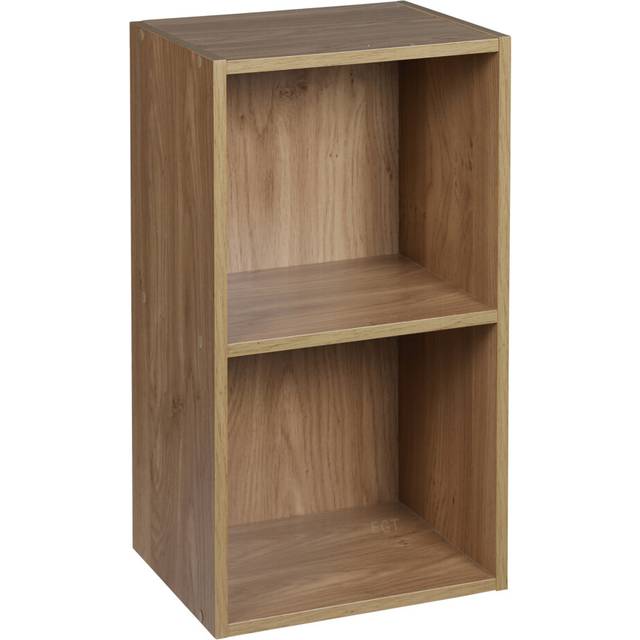 (Oak, 2 Tier) URBN LIVING Wooden Bookcase Storage Shelf