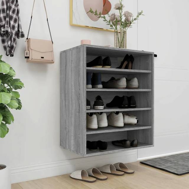Shoe Cabinet Engineered Wood - Grey Sonoma