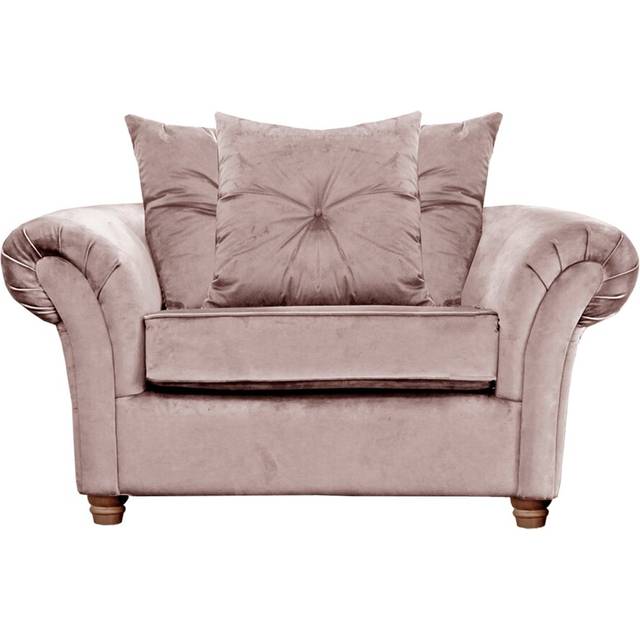 Lila 135cm W Velvet Rolled Arms Loveseat - Dusky Pink (92cm H X 135cm W X 93cm D)