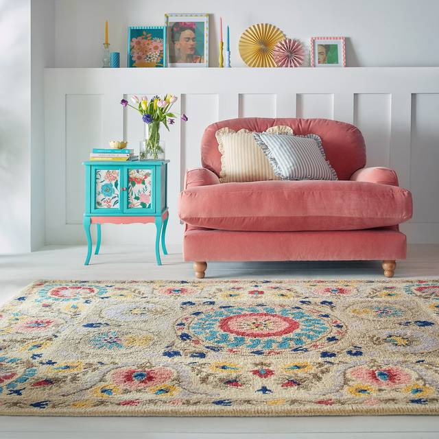 Hani Floral Wool Rug - Multicolor