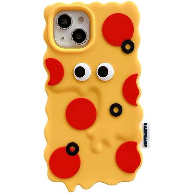 Ultra Thick Soft Silicone Case with for Apple 3D Cartoon Color Cute Lovely Fun Adorable Kawaii Kids Girls Boys (Yellow Pizza, for iPhone13 Pro Max)