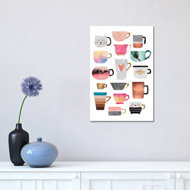 Coffee Cup Collection by Elisabeth Fredriksson - Wrapped Canvas Painting (45.72cm H x 30.48cm W x 1.91cm D)